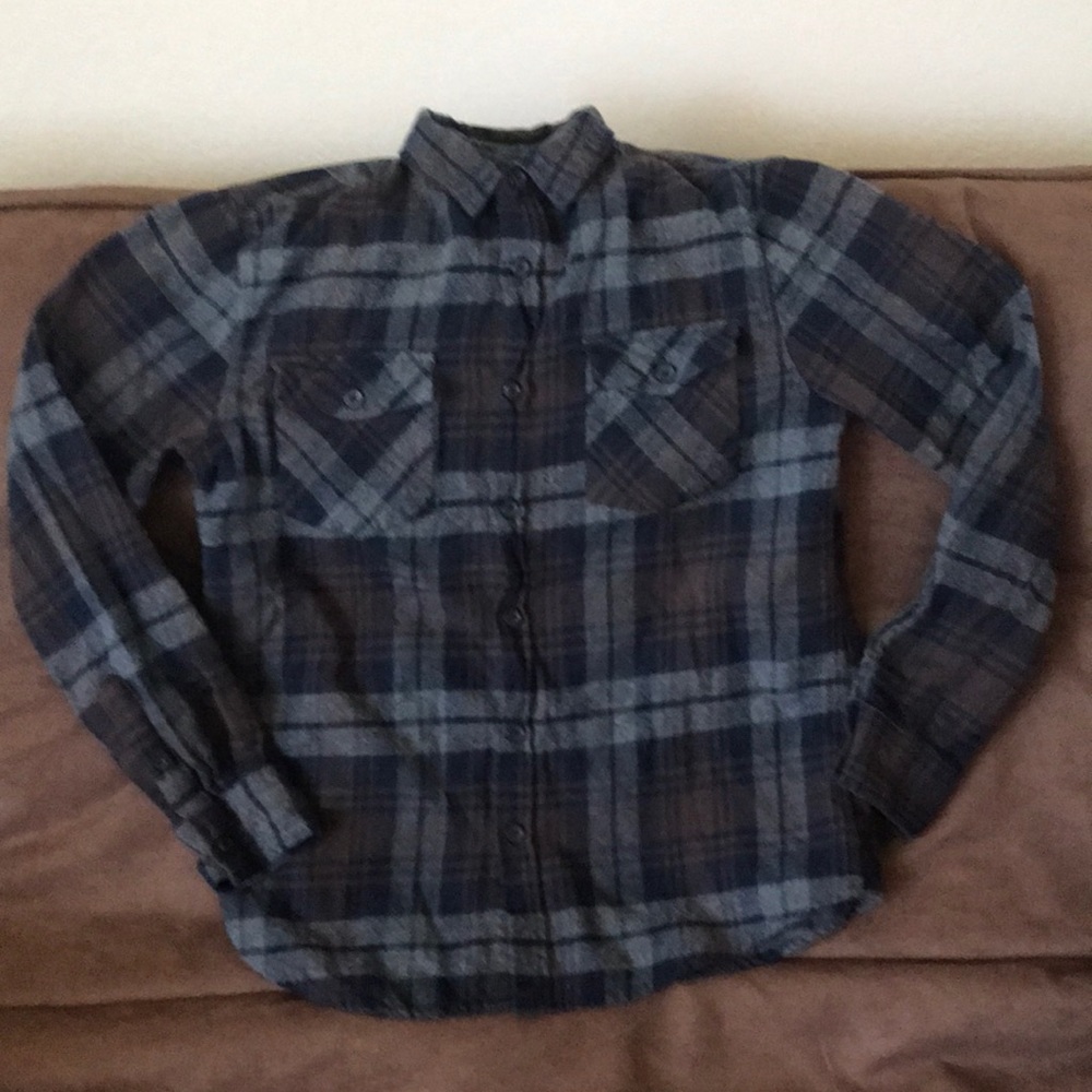 Retrofit men’s sm.  Brown plaid cotton flannel sh